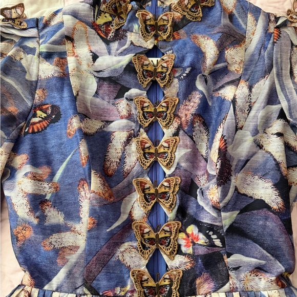 Zimmermann Purple Floral Long Sleeve Dress Size 0 - Picture 10 of 16